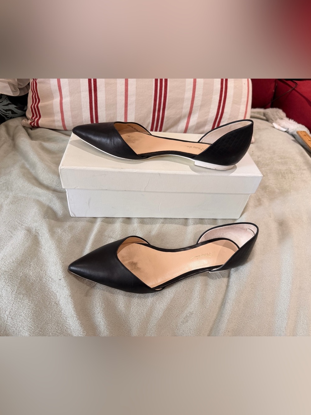 3.1 Phillip Lim Black Pointed D'Orsay Flats - Picture 1 of 5